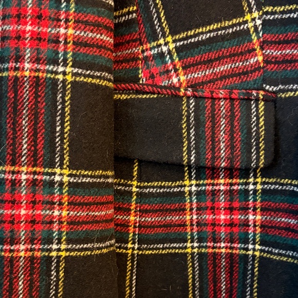 J.Crew Stewart Tartan Wool-Blend Schoolboy Women's Blazer - Black and Red Sz 10 - Picture 4 of 9